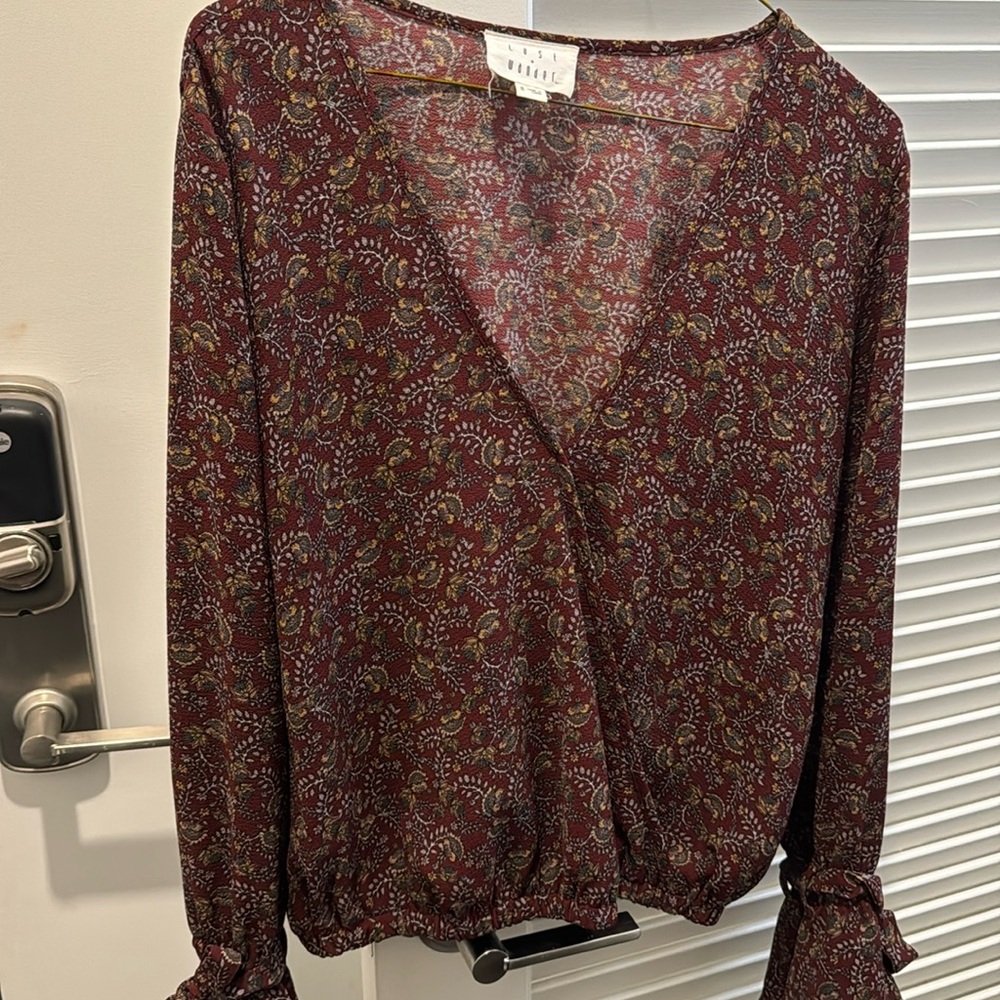 Lost + Wander | Flared Sleeve Wrap Top